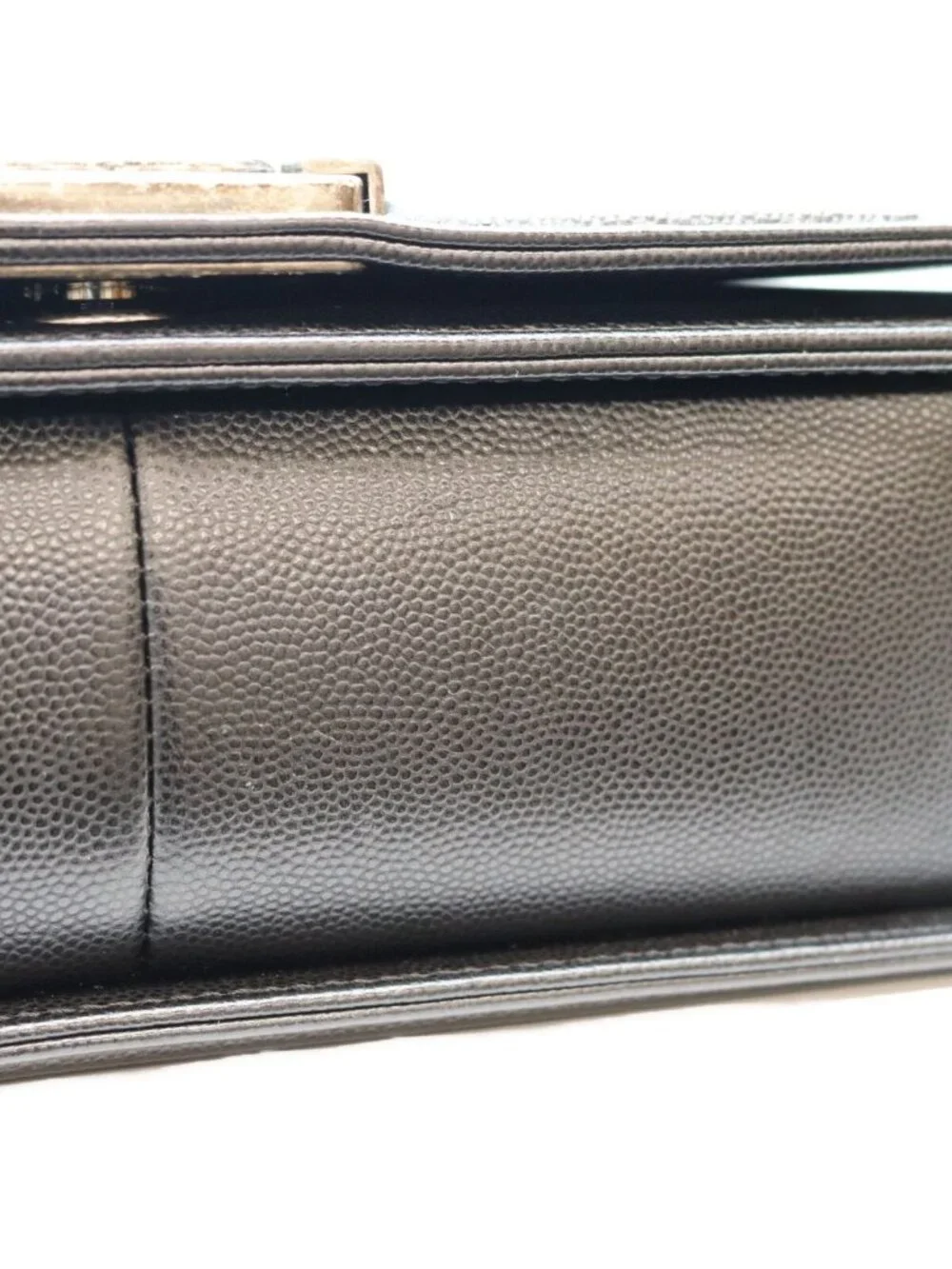 Chanel Black Caviar Silver Boy 25 Medium Chain Shoulder Bag